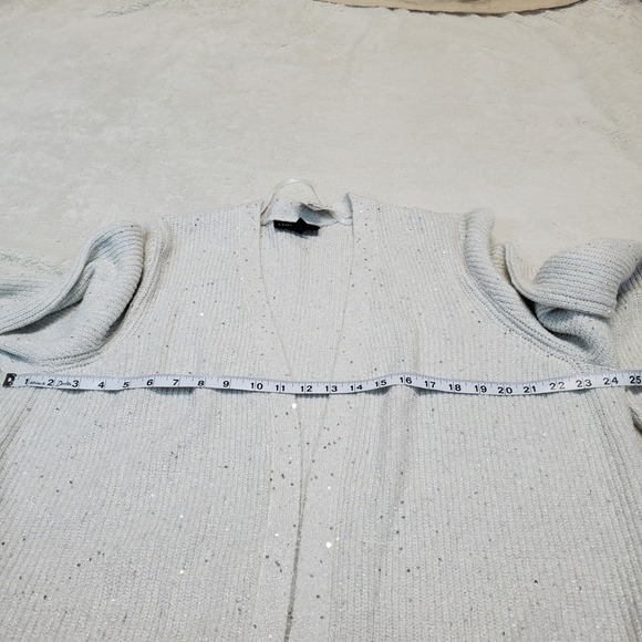 NWT Lane Bryant Gray Silver Sequin‎ Holiday Knit Cardigan Plus Size Women 18 20 - Picture 7 of 10